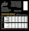 Струны для акустической гитары GHS Phosphor Bronze S325, Light, 12-54,
