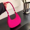 Women's Small Hobo Bag Retro Crescent Shoulder Bag Solid Color Felt Casual Phone Purse for Daily Outings Work Travel Parties