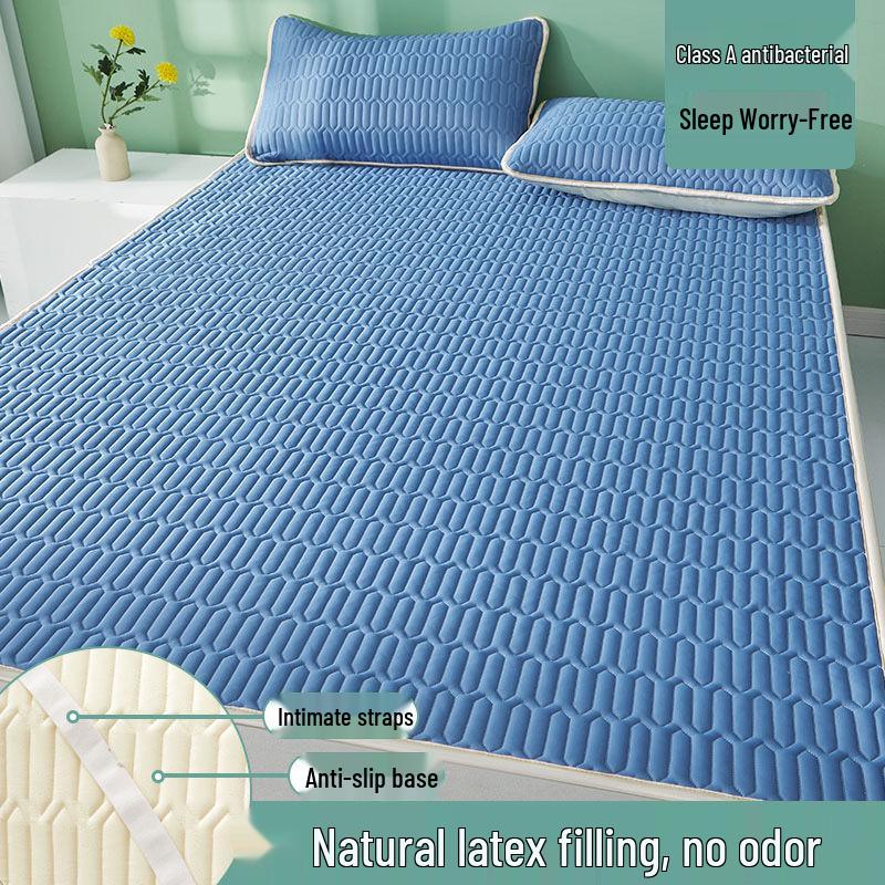 Summer Ice Silk Cool Mat Set: Soft Three-Piece Latex Mattress Cool Pad for Dorm Beds