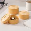 Creative Material Storage Bin Steamer Shape Box, with Lid, DIY Fondant Bread Artisan Craft Supply Box Crafts Display Case, for Handmade Collectibles