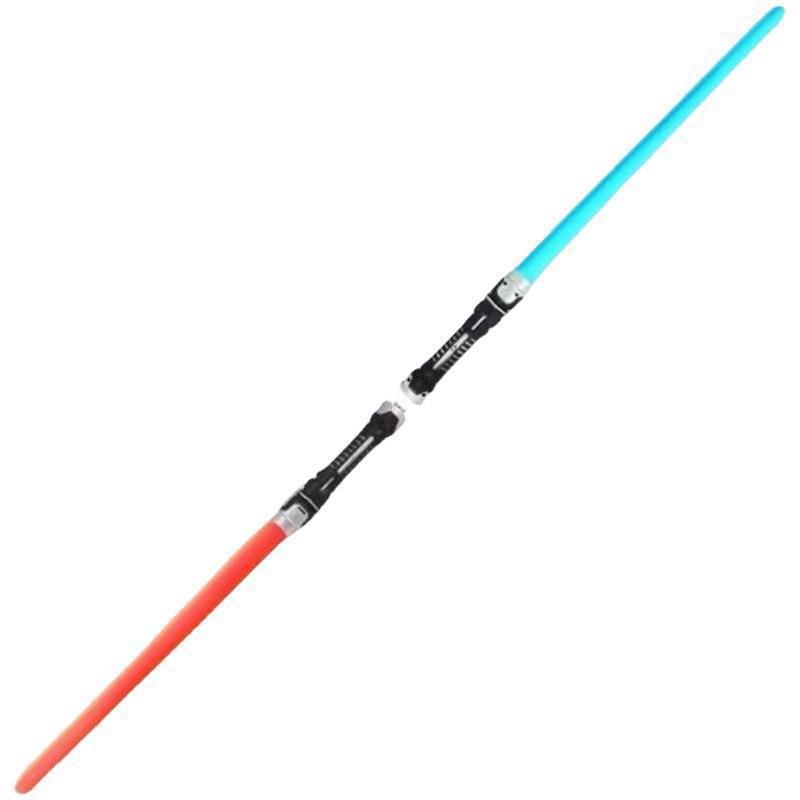Colorful Glowing Sword Toys Laser Sword Lightsaber Red and Blue Double Saber Telescopic Music Cosplay Cool Flashing Children Toy