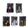 Animated Halloween Decoration Hanging Skull/Ghost/Pumpkin Man Prisoner with Light-up Eyes And Spooky Sounds for Home Porch Party Haunted House Decor