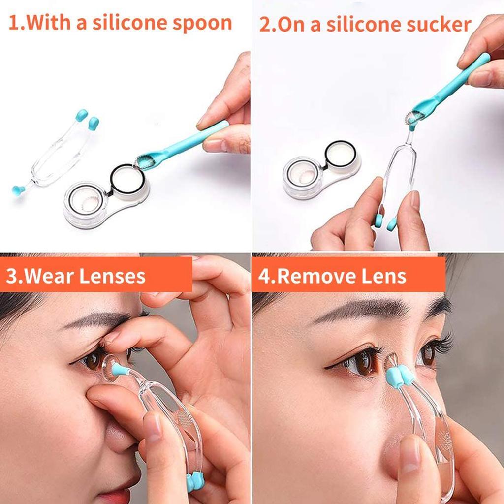 Contact Lens Remover Inserter Suction Cup Device RGP with Carrying Case Blue