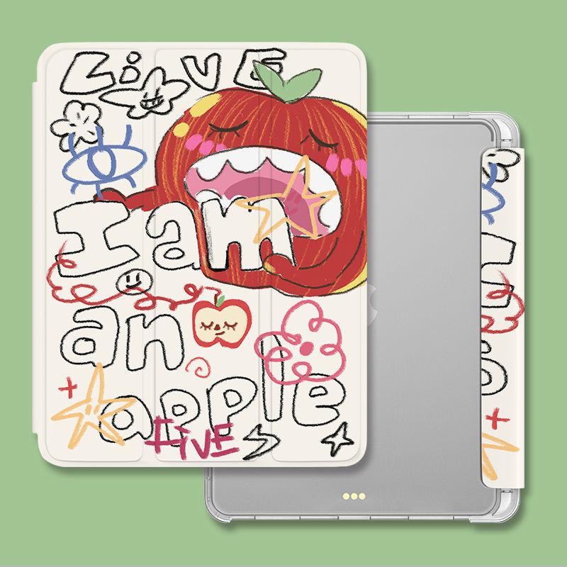 Высококачественный смарт-чехол для iPad с креативным рисунком каракулей Apple для iPad Air6 11 13 Air4 Air5 10,9 2021 9, 8, 7, 10,2 с подставкой для карандашей