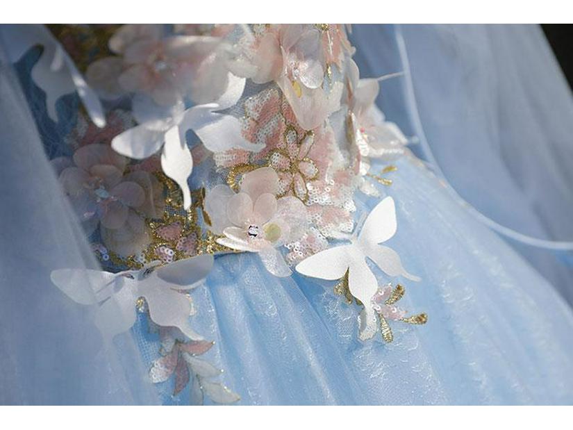 Красочное платье для сценического выступления из пряжи - Пышная юбка, Экзамен по искусству, Вечерняя одежда, Фотостудия, Свадьба, Приталенный силуэт