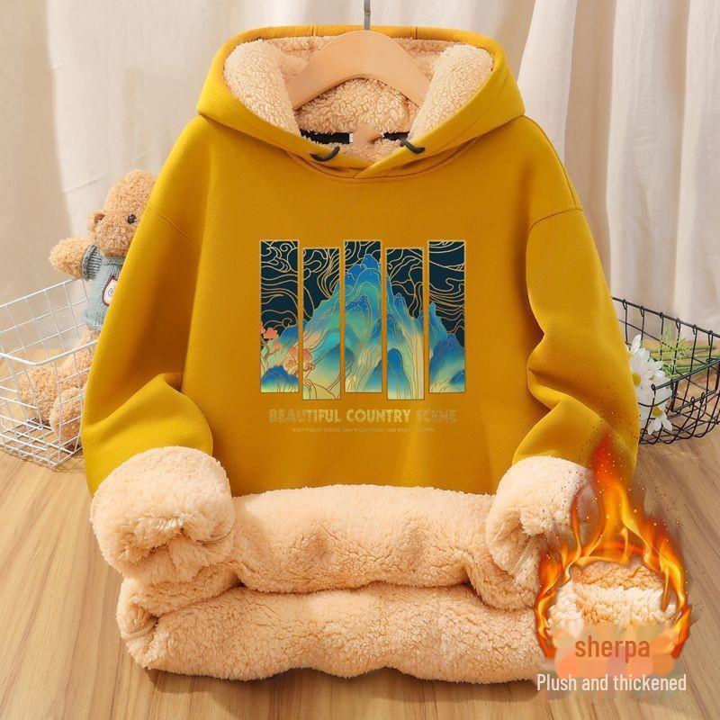 Мужская бархатная толстовка с капюшоном National Trend — утолщенная, теплая куртка из овчины для осени/зимы 2022 года, молодежная и стильная.