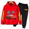Мультяшное Аниме Молния Маккуин Модный Крутой Принт Свободный Теплый Удобный Толстовки с Длинным Рукавом Комплект для Мальчиков Девочек