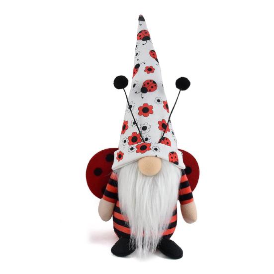 Тематическая безликая кукла с божьей коровкой, белая борода, кукла-гном, плюшевая фигурка, украшение на удачу и счастье, домашний декор