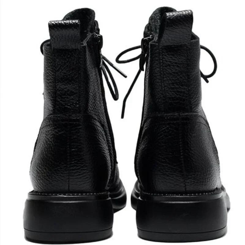 Woman New Black Boots Women Shoes Autumn Winter Zipper Motorcycle Boots British Style Platform Ankle Boots Girls Shoes
