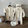 Unisex Baby Winter Cotton Knitted Sweater Jumpsuit: Long, Twisted Wool Design