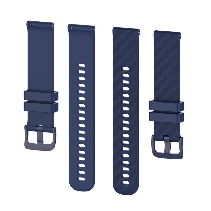 For Garmin Samsung Polar Huami Huawei 20mm Carbon Fiber Silicone Watch Band Replacement Wrist Strap