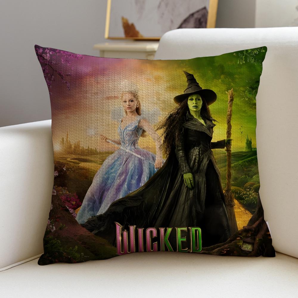 Magical WWickedS Cushion Cover Breathable and skinfriendly linen pillowcase square removable and washable cushion