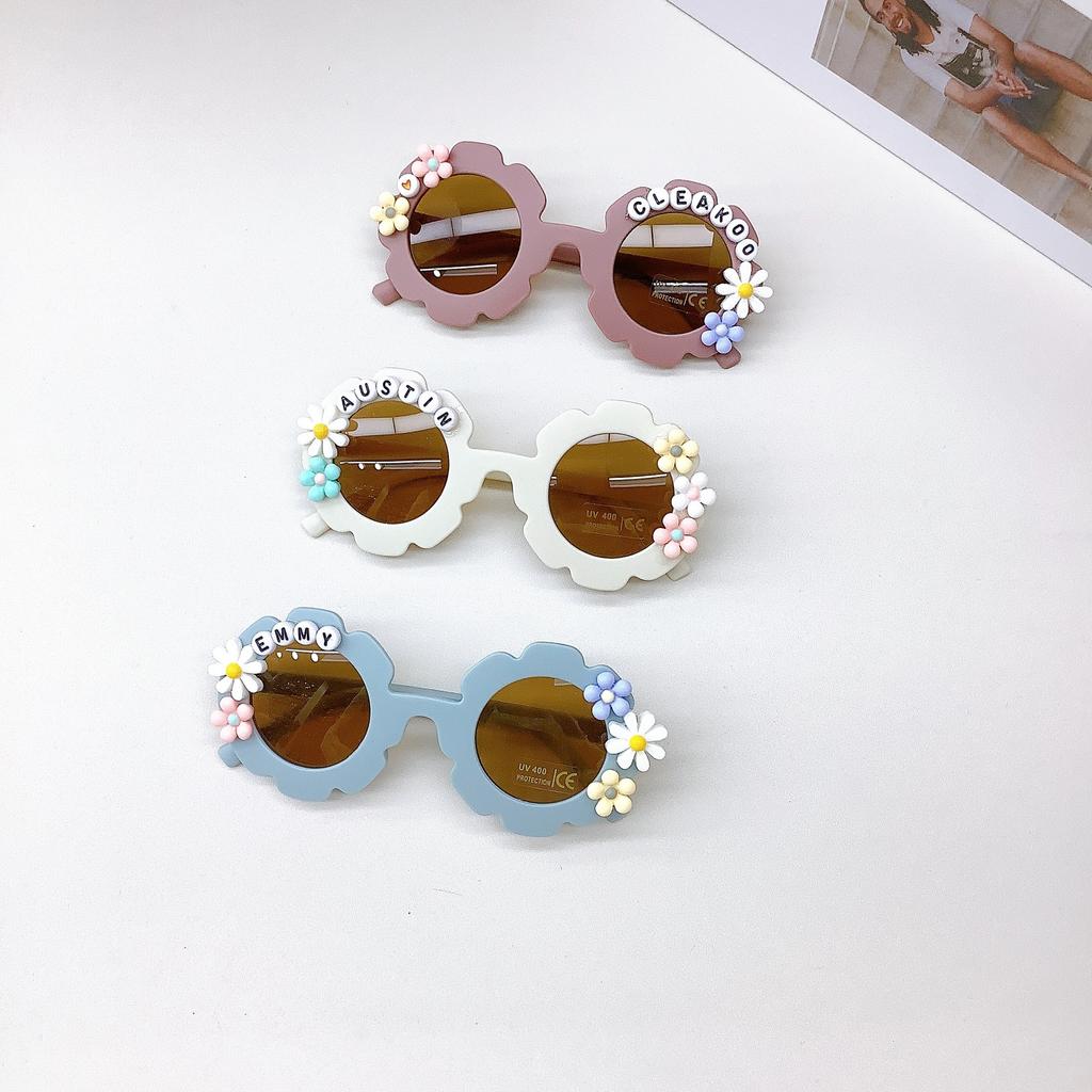 Fashion Children'S Sunglasses Flowers Cute Travel Concave Shape Sunscreen Uv Protection Baby Sunglasses Glasses