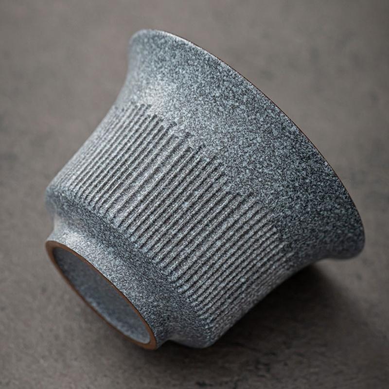 140 мл Керамическая гайвань с глазурью «Синий камень» Винтажная чаша «Саньцай» Чаша для чайной церемонии в японском стиле