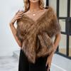 Женская зимняя мода Искусственный мех Шарф Шаль Пальто