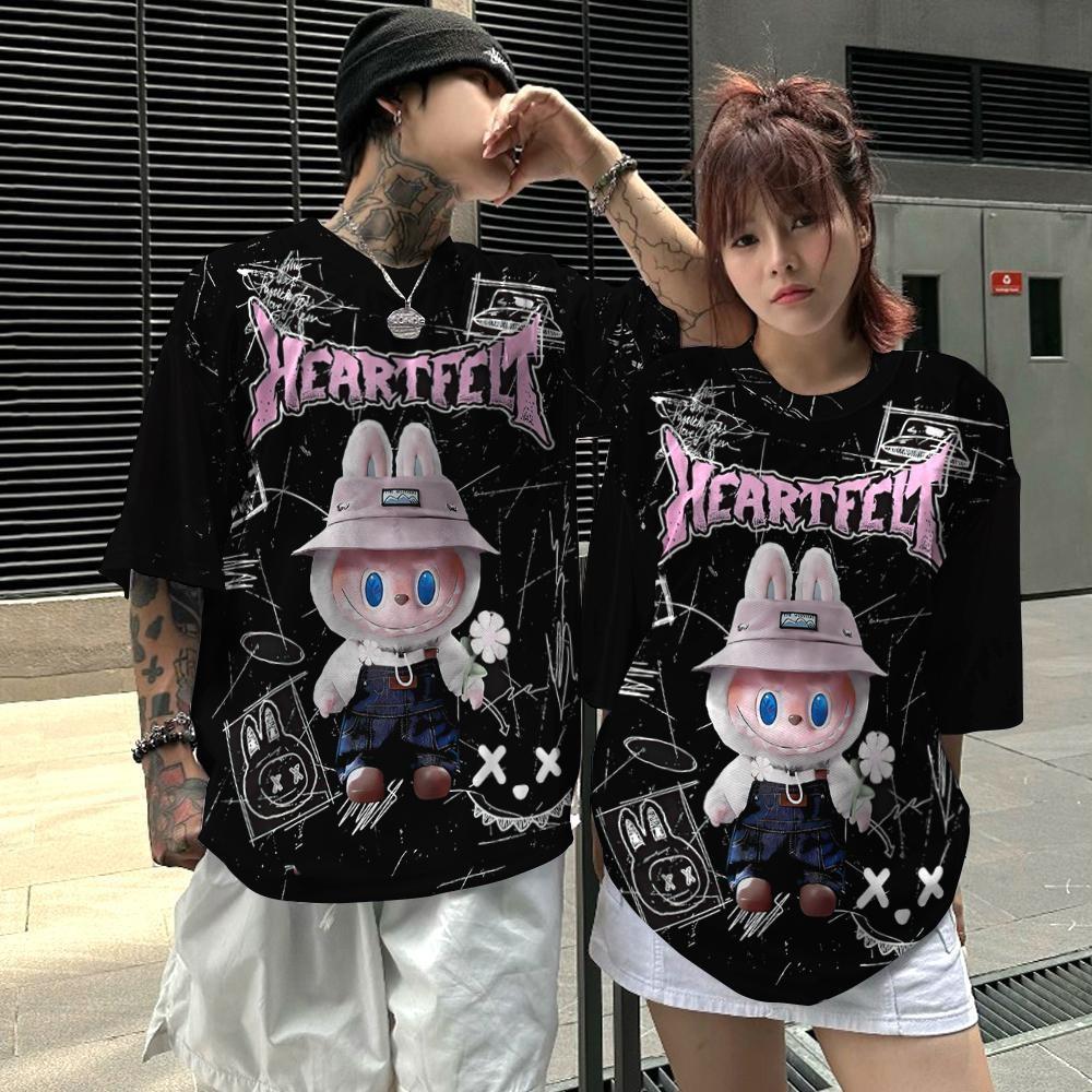 25BU Jie La Bu Bu Свободная футболка для мужчин и женщин Парный наряд с короткими рукавами Популярный в Интернете Трендовый с короткими рукавами