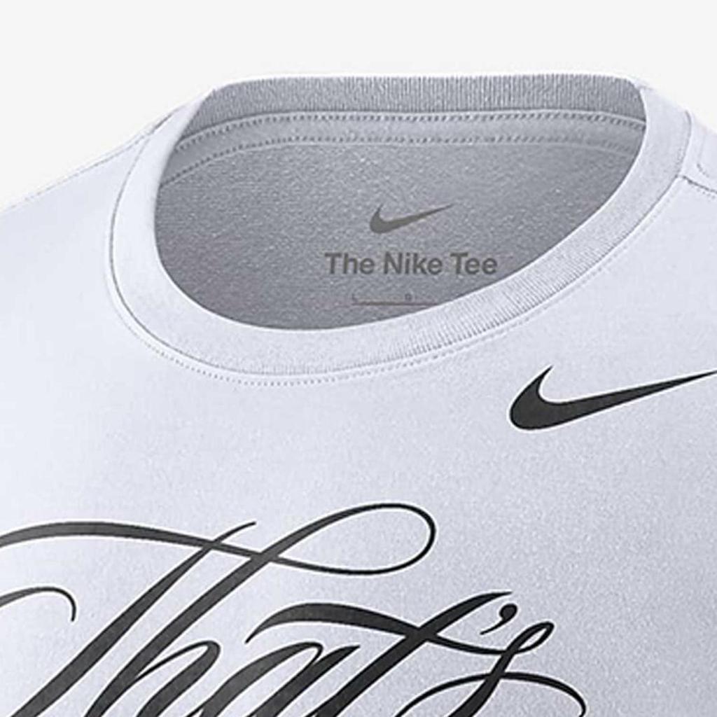 Nike Мужская белая свободная футболка с круглым вырезом и принтом букв HQ2113-100