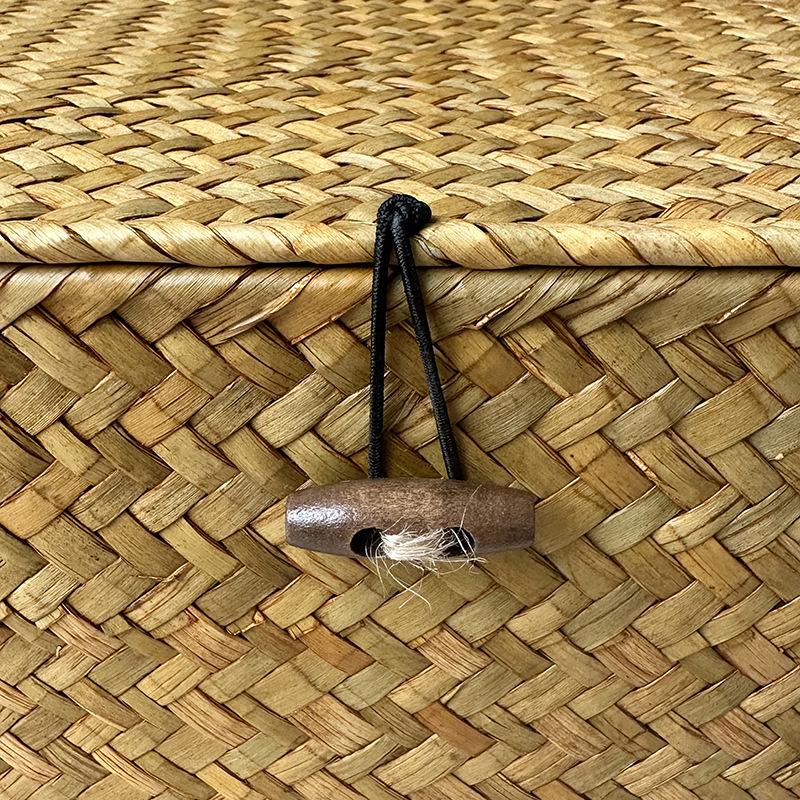 Square Handwoven Bamboo Gift Basket with Lid - High-end Candy Box and Wedding Favor