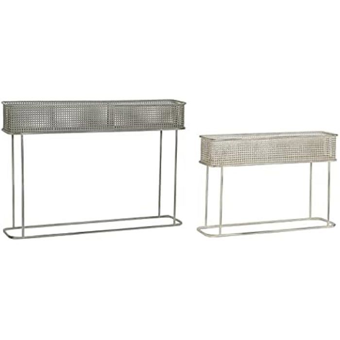 Set de Pots de Fleurs - DKD HOME DECOR - Métal - Blanc et Gris - 100x22x70 cm - Extérieur