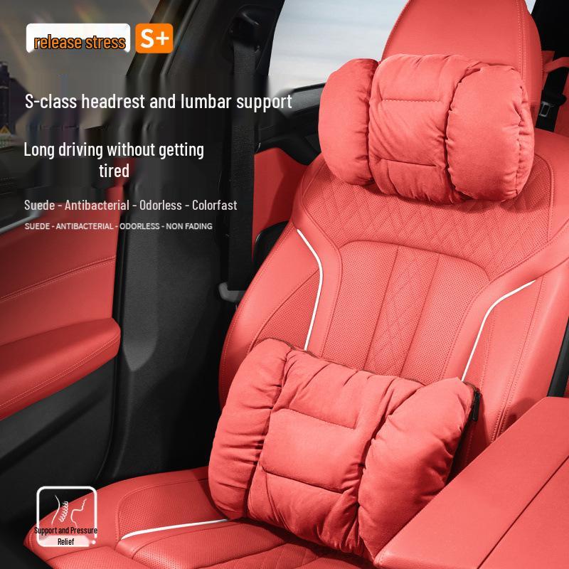 Фланелевая подушка под голову и поясницу с подушкой для шеи для Porsche Cayenne, Macan, 911, Panamera, 718, Taycan