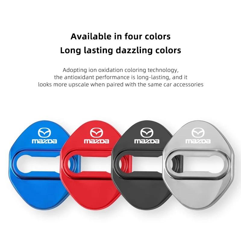 4PCS Metal Car Door Lock Cover Protector For Mazda2 3 6 CX3 CX4 CX5 CX30 CX50 MX5 RX8 Anti Rust Auto Exterior Decor Accessories