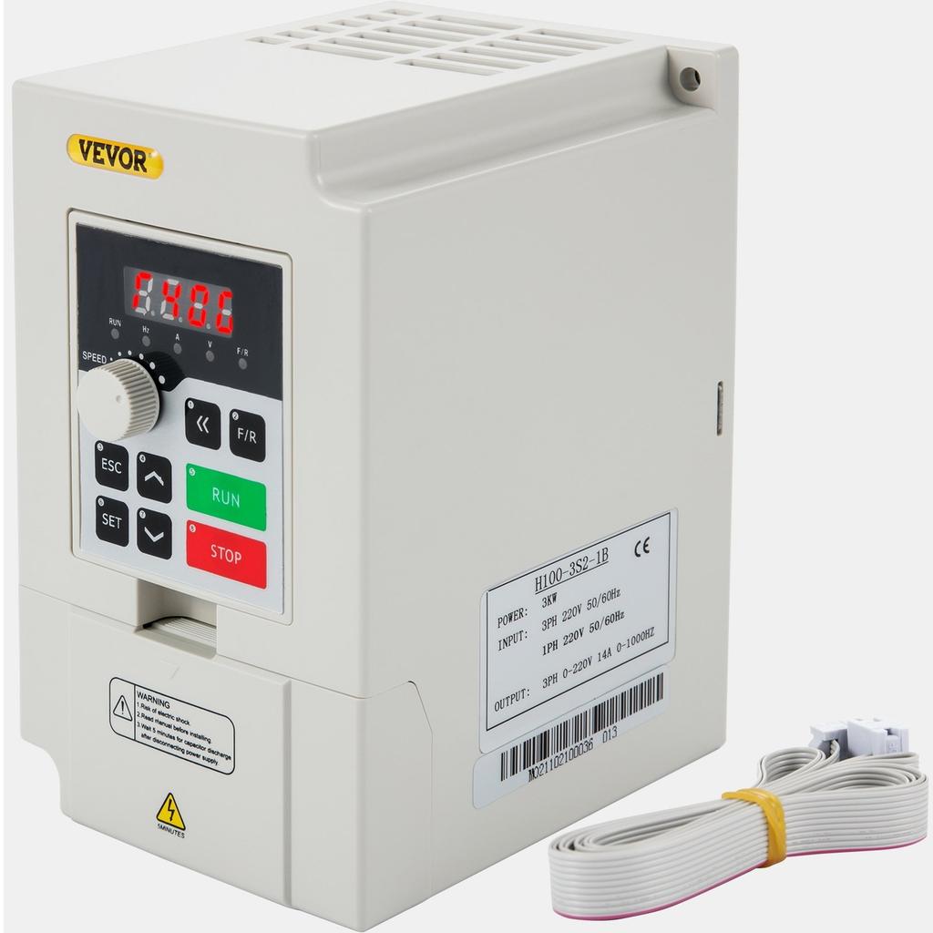 Variable Frequency Drive, AC 220V Input 3KW Variable Frequency CNC Drive Inverter Converter, VFD 4HP 1 or 3 Phase Input, 3 Phase Output, CNC Motor