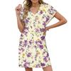 Женское повседневное модное сексуальное платье с V-образным вырезом и рукавами-крылышками с цветочным принтом