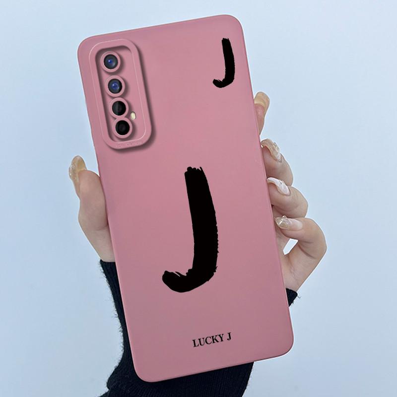 Для Realme 7 RMX2155 7 Pro RMX2170 Чехол Счастливой Начальной Буквой Мягкий Силиконовый Матовый Чехол для Телефона для Realme7 RMX2151 корпус