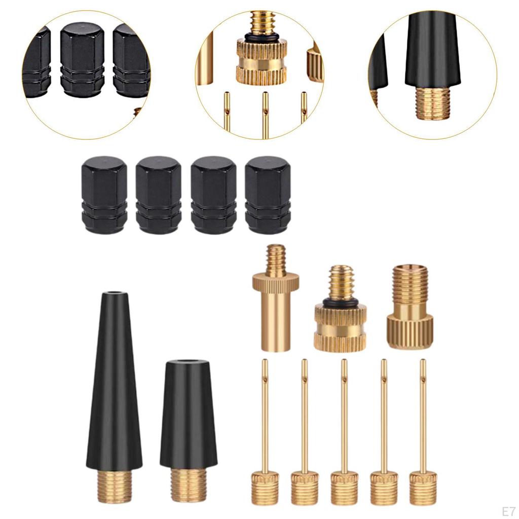 Bicycle Adapter Set Bike Tire Valve Adapters Accessories Tools Tube Pump Inflator Kit for