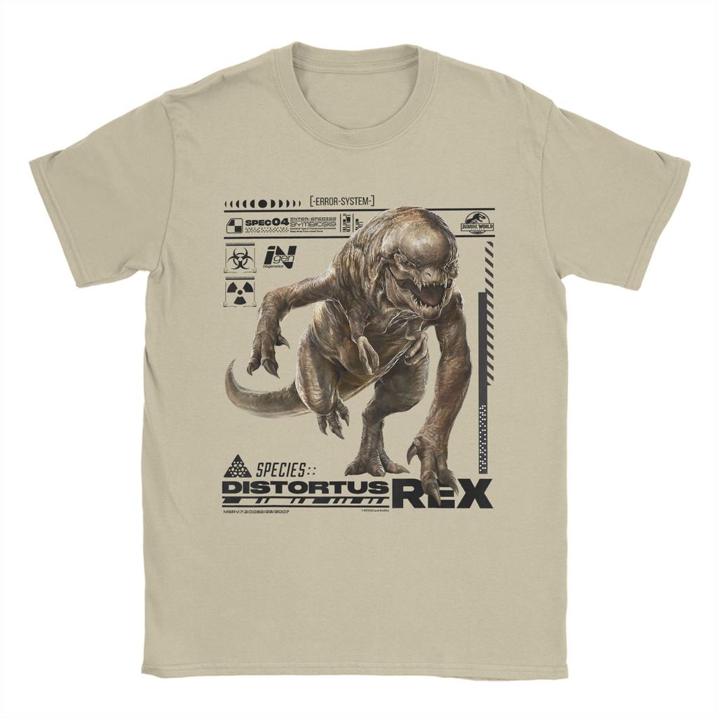 Мир Юрского периода Возрождение Дисторт Рекс Файл вида Инген Футболки Мужские Футболки из чистого хлопка Футболка с коротким рукавом Одежда