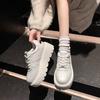 Leather Little White Shoes Women's Spring New Heightening Muffin Comfortable Versatile Fashion Lace-up Casual Thick Baseplate Shoes