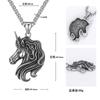 Fashion Trendy Pony Accessories Titanium Steel Zodiac Horse Pendant Retro Unicorn Pendant Necklace