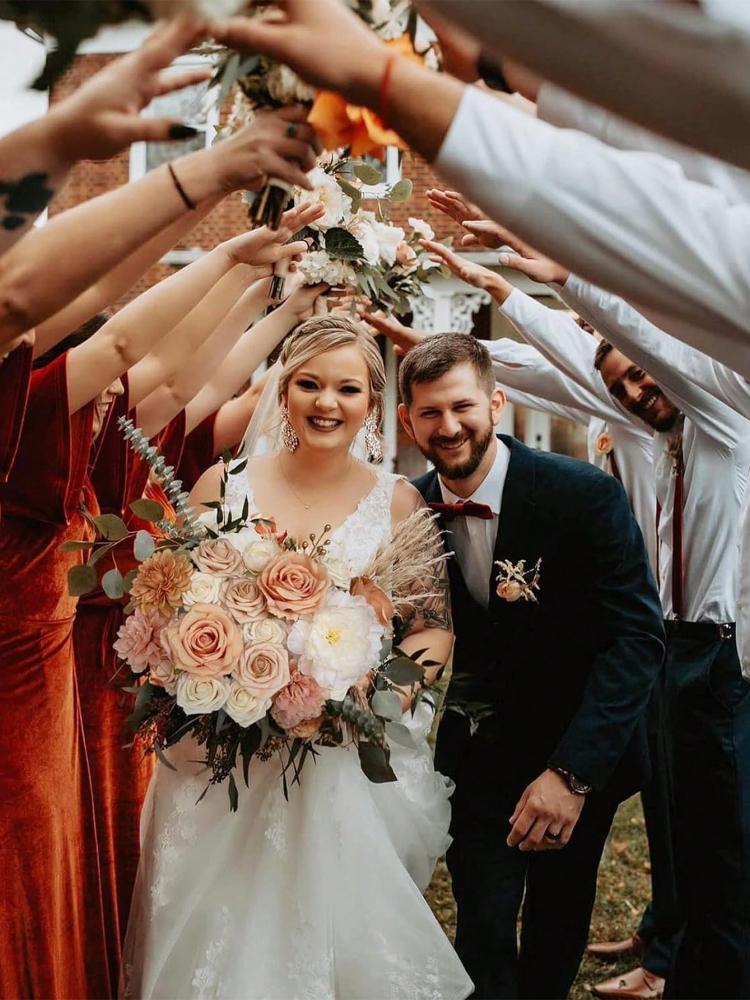 Шелковые цветы Искусственные цветы Комбинированные цветы Микс Розы Пионы со стеблями для самостоятельной свадьбы Свадебные букеты Украшения для стола на празднование рождения ребенка Домашний декор