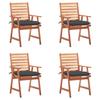 Day and Night - Day and Night Garden Dining Chairs and Cushions 4 Units Solid Acacia Wood