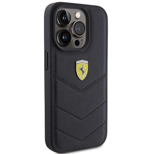 Ferrari Fehcp15Lrduk Iphone 15 Pro 6.1 Black Hardcase Quilted Metal Logo