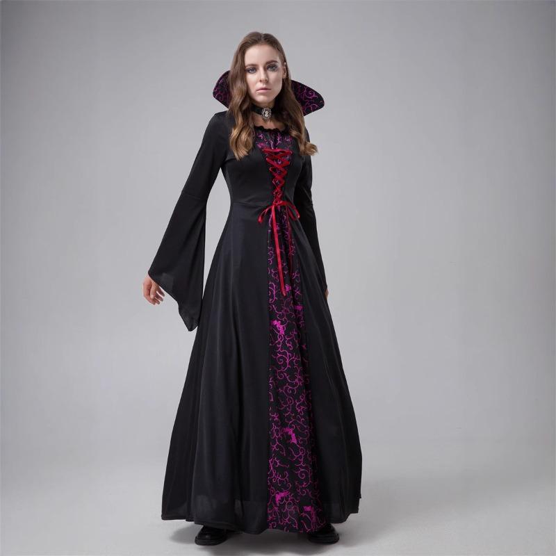 Halloween Vampire Demon Court Queen Witch Masquerade Cosplay Parent-Child Dress