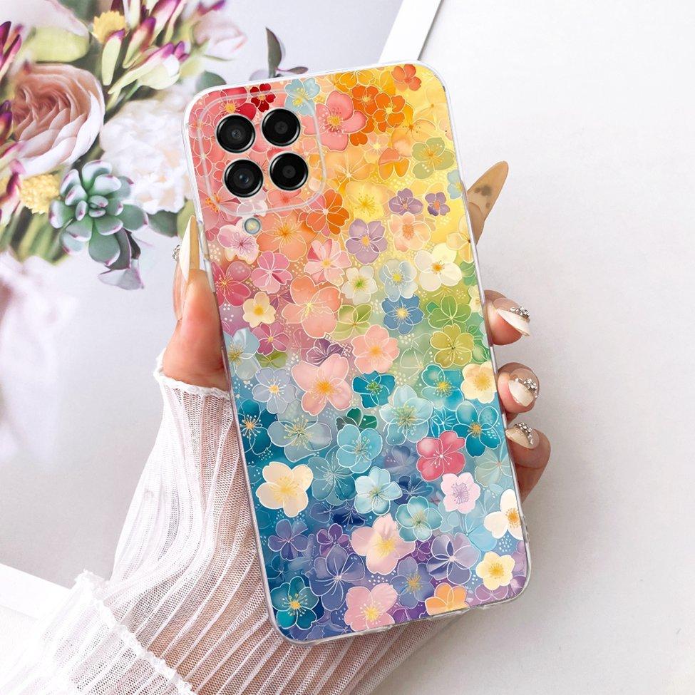 Clear For Samsung M53 5G Case Luxury Fashion Butterfly Funny Cute Painted Cover For Samsung Galaxy M53 5G SM-M536B Casing
