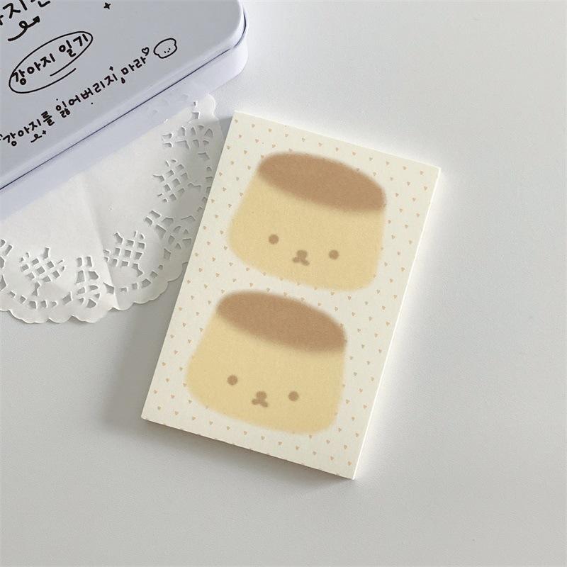 Korean INS Cute Pudding Bear Memo Pad Cute Student Loose Leaf Message Notepad Girl Mini Pocket Planner Scrapbook Material Paper