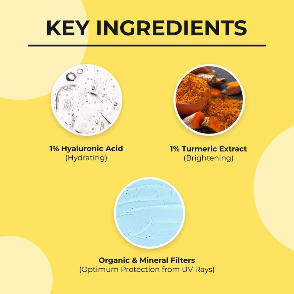 Доктор. Солнцезащитный крем для лица Sheth's Haldi & Hyaluronic Acid SPF 50+ Pa+++ Увлажняющий Осветляющий 50 г