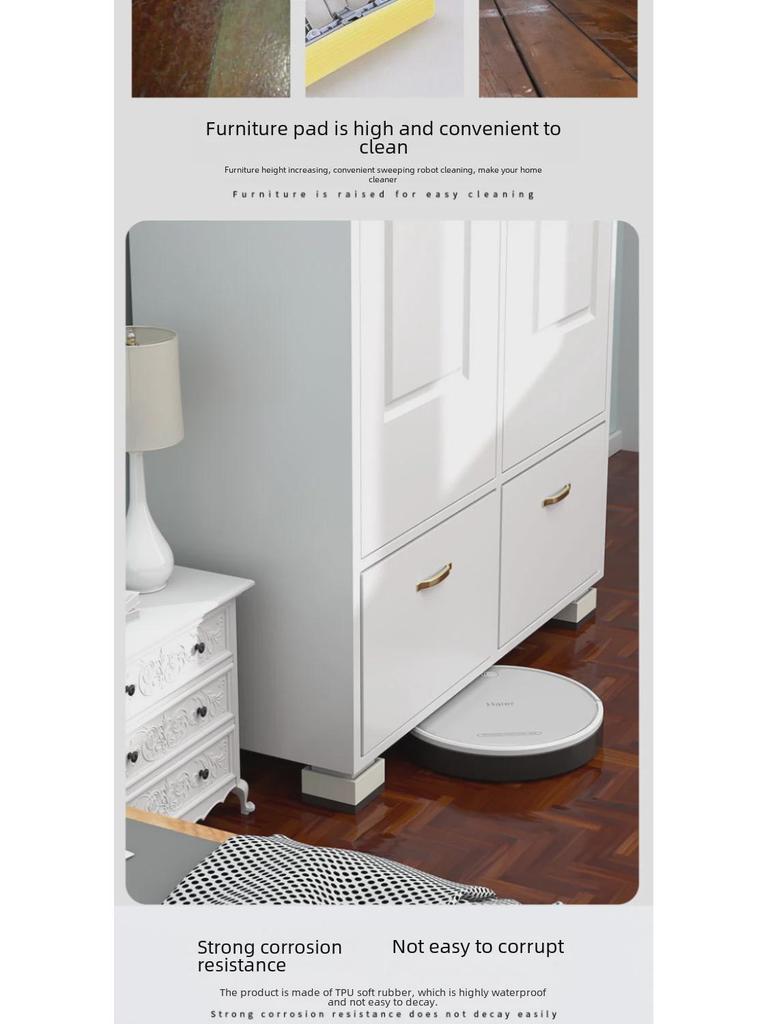 Sofa and Furniture 2-Inch Non-Slip Heightening Foot Pads for Beds, Tables, Cabinets, and Washing Machines