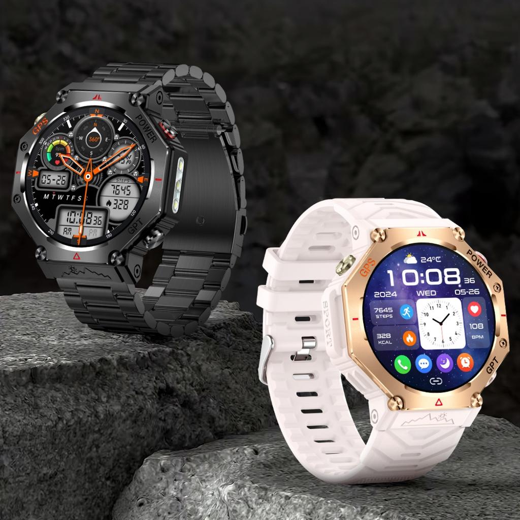 Умный браслет Rainbuvvy KC91 с GPS 1,39-дюймовый TFT 360x360 BLE5.3 GPT 3ATM Водонепроницаемый 530 мАч Bluetooth-звонок Фонарик Android Смарт-часы