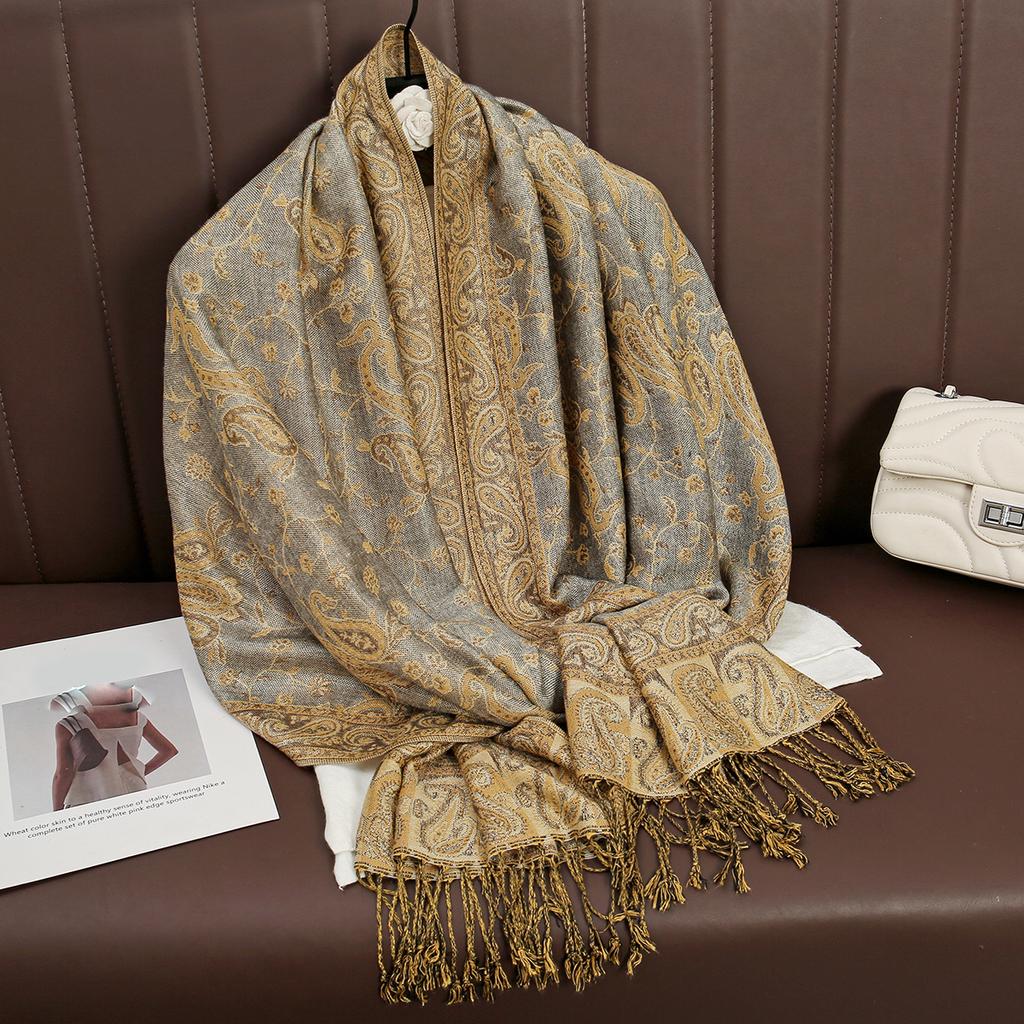 Luxury Brand Autumn Cashmere Pashmina Shawl Lady Wrap Warm Winter Scarves Design Print Female Foulard Cotton Stoles Scarf