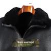 Futing Men's Genuine Goat Leather & Fur Lined Lapel Jacket