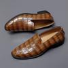 Fashion Luxury Trend Designer New Alligator Pattern Patent Leather Casual Shoes For Men Driving Loafter Formal Wedding Dress Homecoming