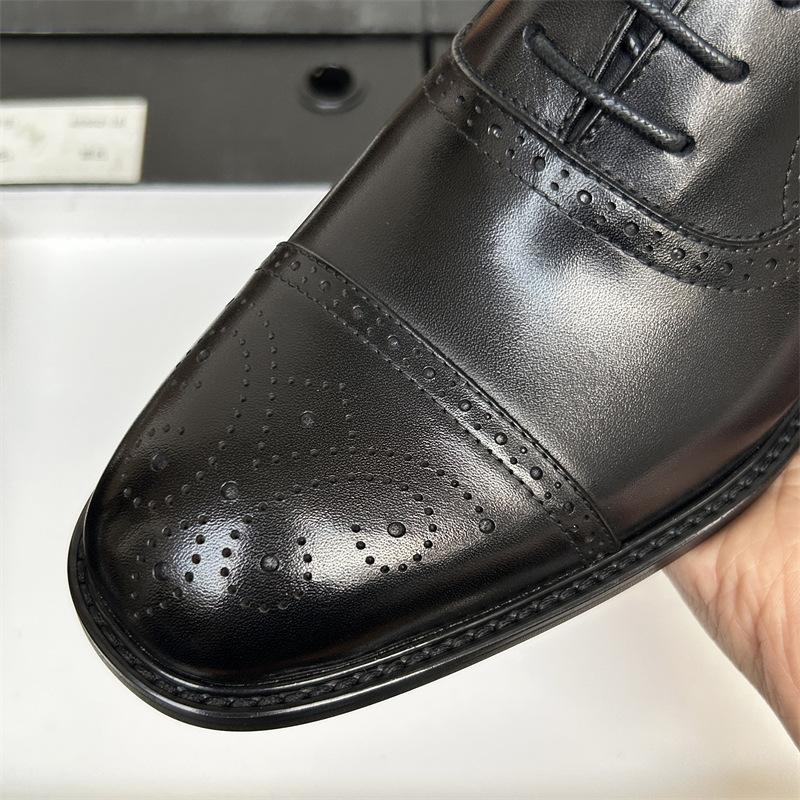 Three Joint Brock кожаные туфли мужские деловые деловые кожаные дышащие костюмные туфли для жениха свадебные туфли мужские кожаные туфли деревянный каблук