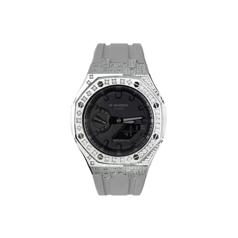 CASIO Unisex Liquid Crystal/Analog Dual Display Series 44mm Black Watch GA-2100-1A1--