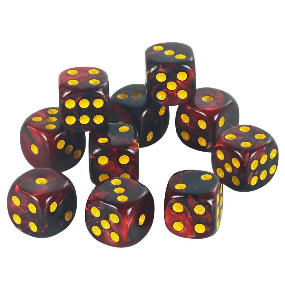 10Pcs/set D6 16mm Colored 6-sided DND Dice Translucent Colors Party Game Polyhedral Dice Role-Playing Acrylic Table Game