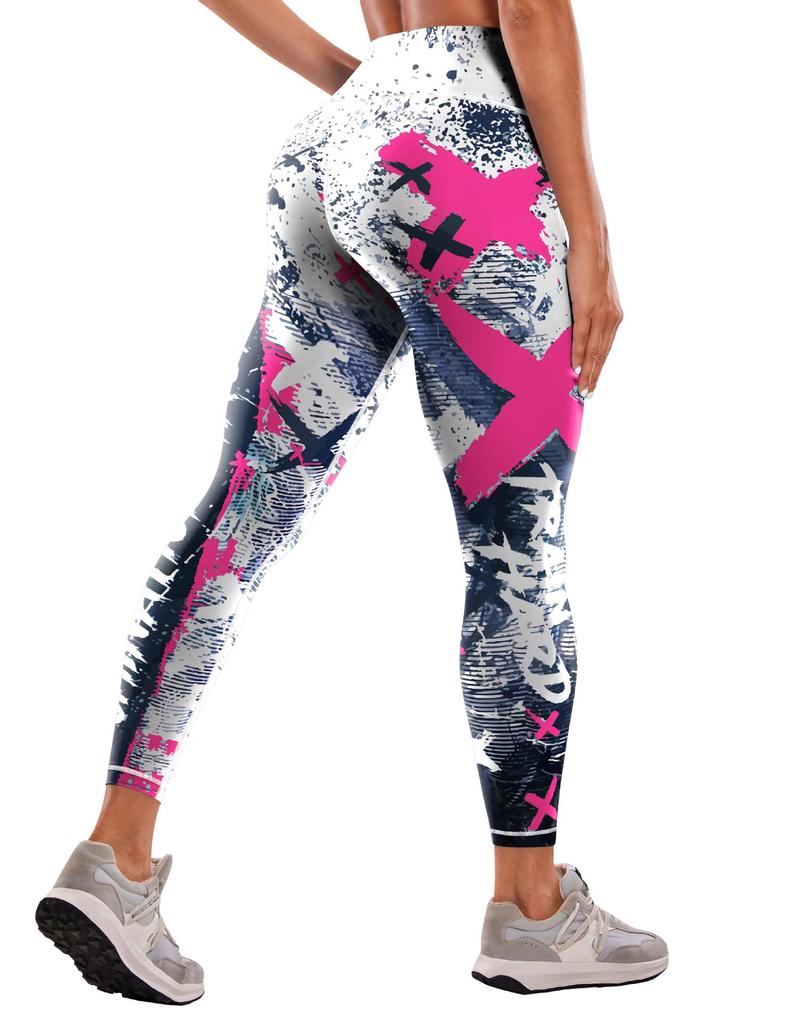 "Women's High-Waist Printed Yoga Pants for Fitness"
