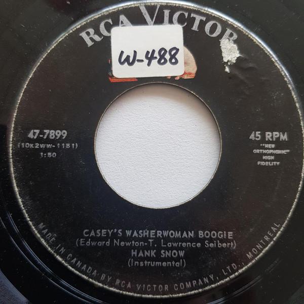 7-дюймовая пластинка ХЭНК СНОУ - Casey's Washerwoman Boogie / Hawaii 477899 RCA Victor Canada Фолк Б/у