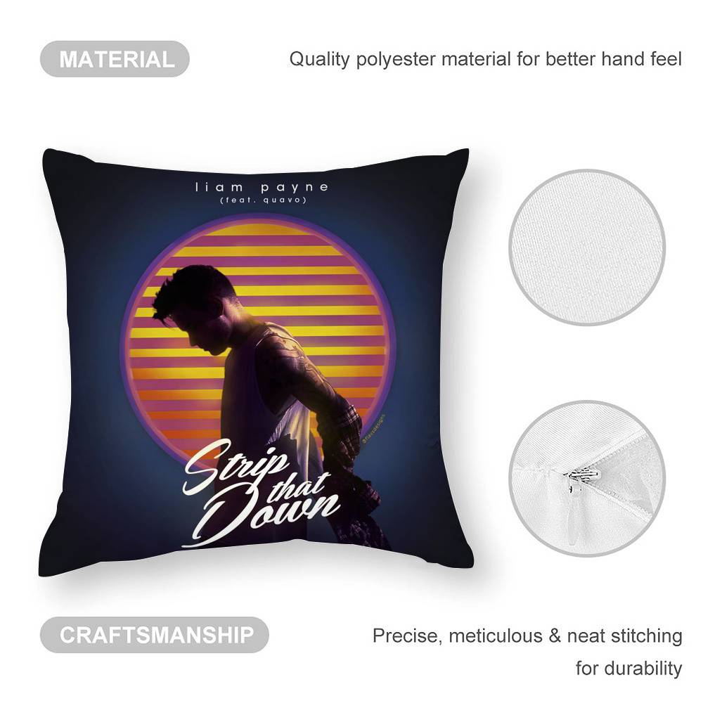 Певец L_Liam Payne Наволочка Диван Гостиная Спальня Двусторонняя печать Квадратная Подушка Подушка для сна